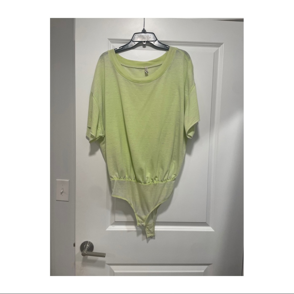 Size S neon Free People off the shoulder bodysuit